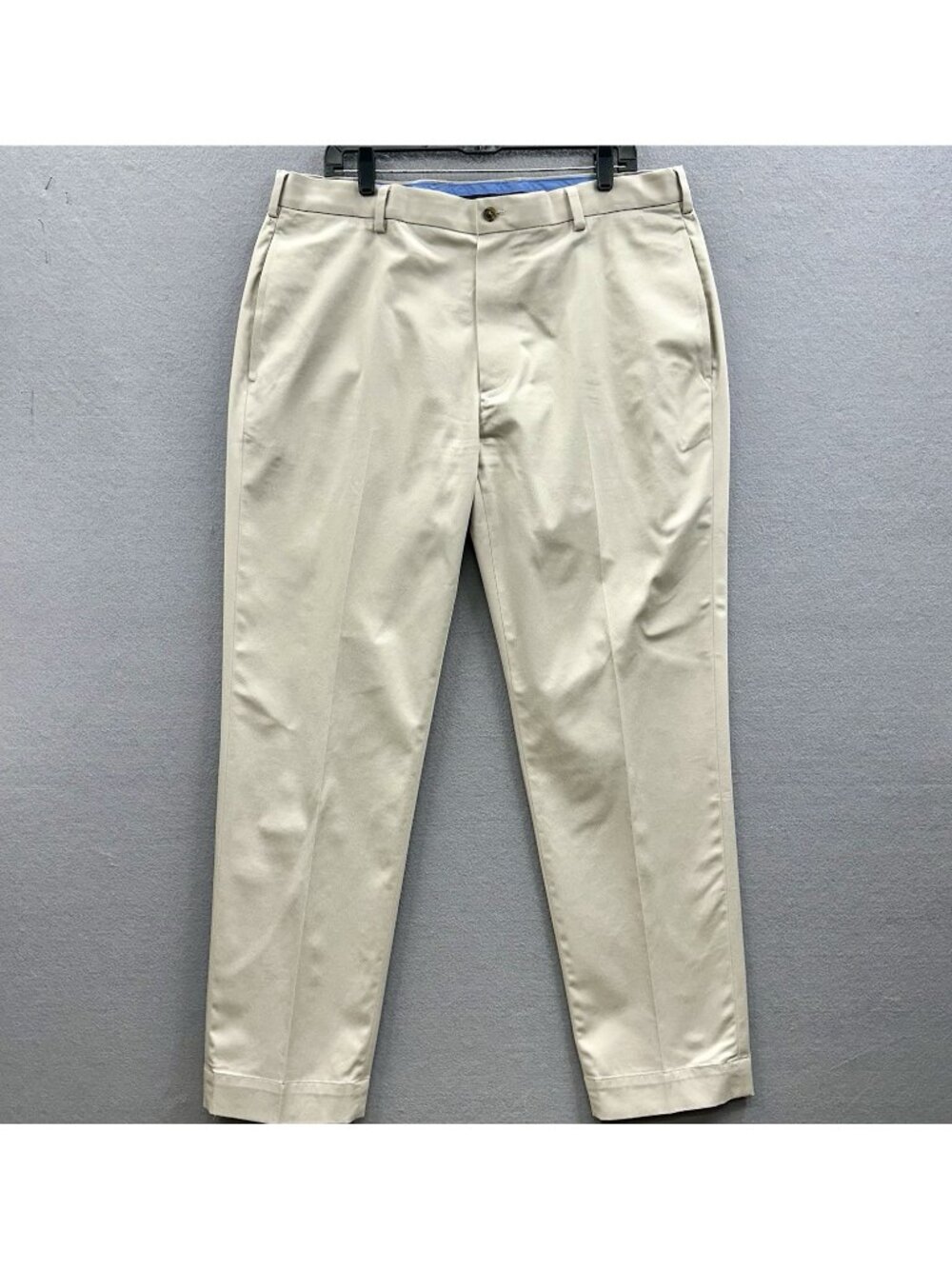 Brooks Brothers Advantage Chino Pants Mens 38x32 Clark Fit Off White Stretch EUC
